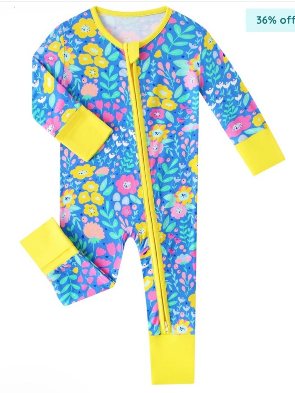 NWT PoshTot Bright Floral ~Bamboo Zippy Sleeper~ 18/24